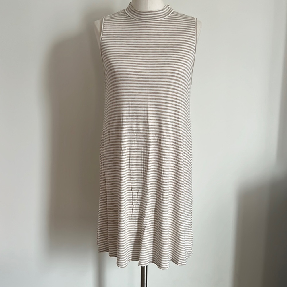 francesca’s Alya Striped mock neck dress